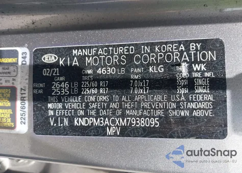 2021 Kia Sportage Lx from USA, damaged, VIN KNDPM3ACXM7938095